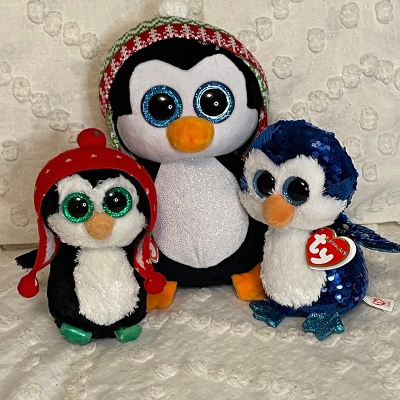 Ty Beanie Boos Christmas Penguins - Picture 1 of 5